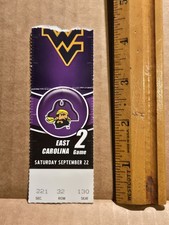 Pat McAfee Chris Johnson West Virginia Ticket 9/22/2007 East Carolina at WVU