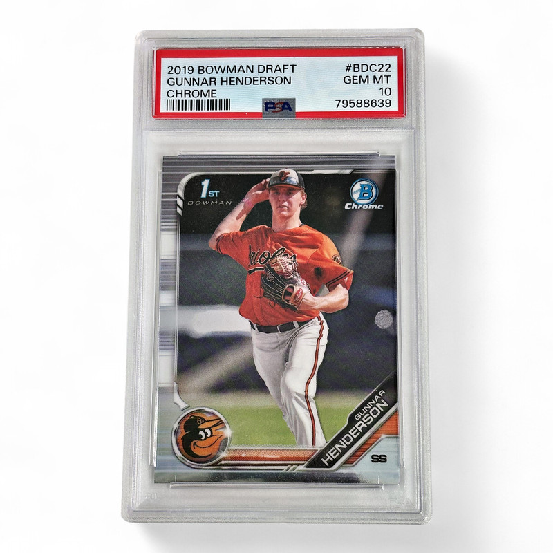2019 Bowman Draft Gunnar Henderson Chrome 1st #BDC22 Graded Gem Mint PSA 10