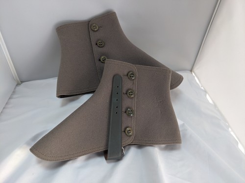 Antique 4 Button Wool Spats with Original Box - Made in Canada Near Mint - Bild 1 von 11