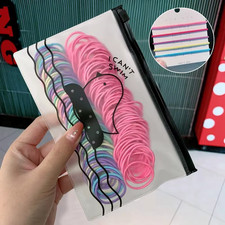 100Pcs/Set Girls Elastic Hair Bands Girls Hair Accessories 2.5Cm Colorful Rubber