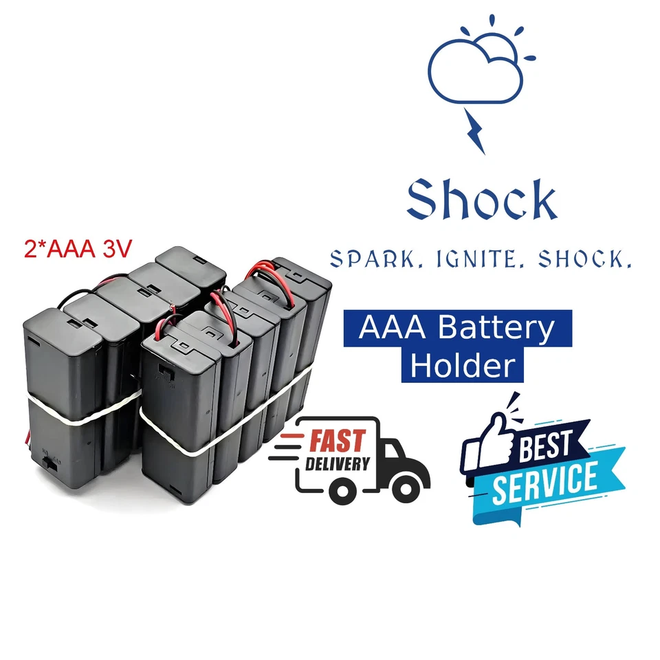 SHOCK TECH Quality AAA PP3 Battery Holder Connector Open or Enclosed with Switch