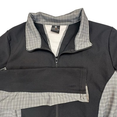 Kerrits Black Long Sleeve Softshell Riding Jacket Black W/ Plaid Full Zip Small