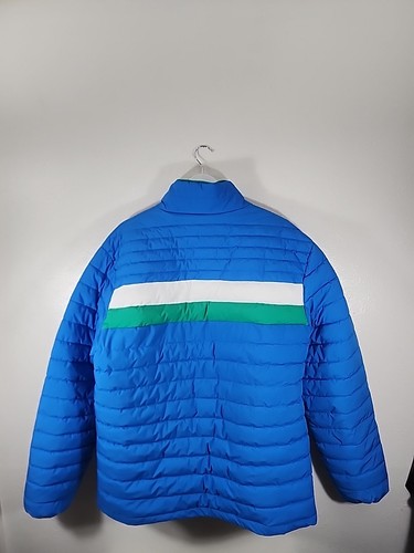 Izod Puffer Men's Blue Green And White Retro Puffer Jacket Size XL - Picture 6 of 8