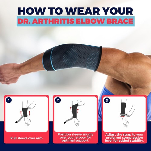 Dr. Arthritis Elbow Brace M – Compression Support for Tendonitis & Joint Pain - Picture 9 of 11