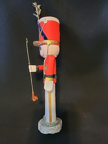 Vtg Japan Toy Soldier Felt Christmas Red & White Decoration 9.5” Nutcracker - Picture 4 of 12