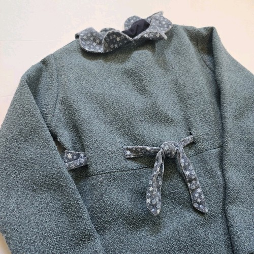 Vtg Petit Dress Girls Sz 5 Blue Green Peter Pan Collar Victorian Old Fashioned - Picture 2 of 9