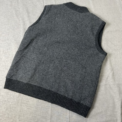 Pendleton Washable Wool Vest Men Size Large Grey Fleece Lined Herringbone - Picture 3 of 7