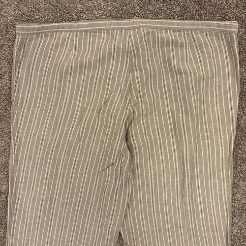 Pantalones para mujer Victoria's Secret de mezcla de lino talla 6 pierna ancha bolsillos a rayas usados en excelente estado - Imagen 6 de 13