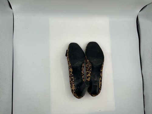 Franco Sarto Heels Women's Sz 7M Brown Suede Slip On Square Toe Leopard Print - Picture 5 of 6