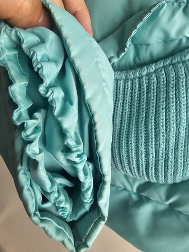 Weekend Max Mara Teal Tiffany Puffer Down Jacket Size 10 Puffy VTG Bubble Bomber - Picture 5 of 14