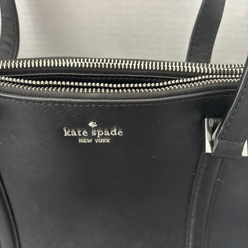 Bolso de Mano Kate Spade New York Grande Cuero Negro ALGO DESGASTE EN LAS ASAS - Imagen 2 de 14