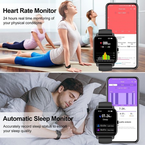 Montre Connectée 2025 pour Homme/Femme Étanche Smartwatch Bluetooth iPhone*e Samsung - Photo 12 sur 31