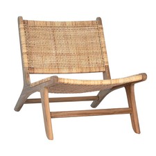 Iris Natural Finish Teak and Natural Woven Rattan Lounge