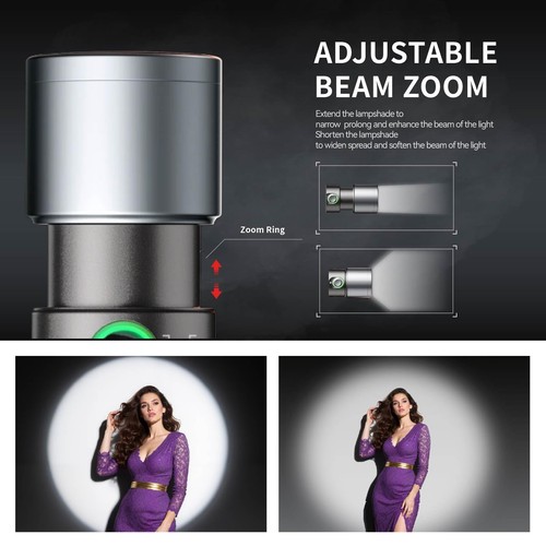 4 Colors Photography Flashlight with 20 Magnetic Pattern Gobos, 8400mAh Porta... - Picture 6 of 9