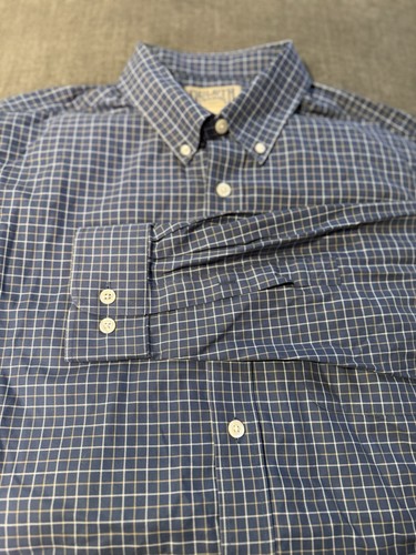 Camisa Duluth Trading Co Para Hombres Grande Azul A Cuadros Abotonada Informal Bolsillo - Imagen 3 de 5