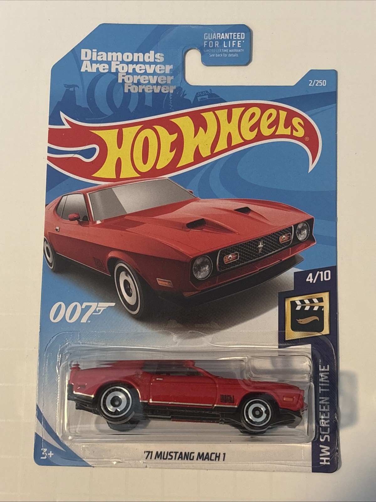 2019 HOT WHEELS Screen Time RED '71 MUSTANG MACH 1 007 DIAMONDS ARE FOREVER