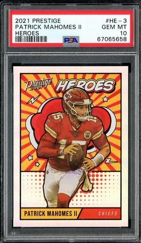 2021 Panini Prestige Heroes #HE3 Patrick Mahomes II Chiefs PSA 10 GEM MINT