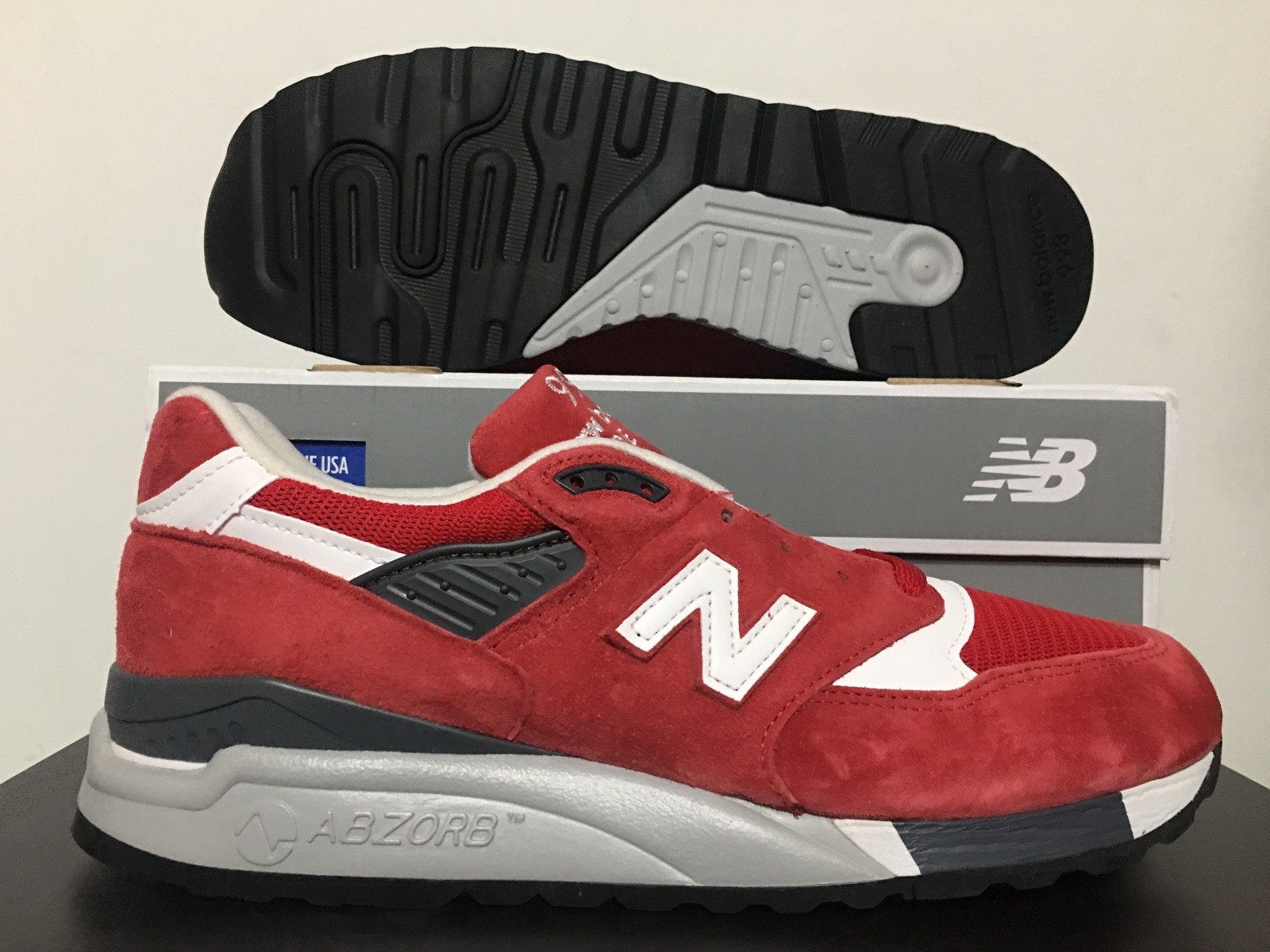 New Balance 998 Classics Running Shoes Made in USA Red Suede White Gray M998CRD Scarpe classiche da uomo New Balance 998 Classics Running Shoes Made in USA Red Suede White Gray M998CRD Scarpe classiche da uomo