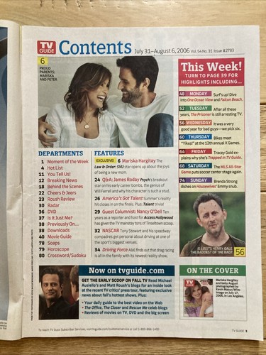 TV Guide July 31 - August 6, 2006 Mariska's First Baby Photos/AGT - Picture 2 of 2