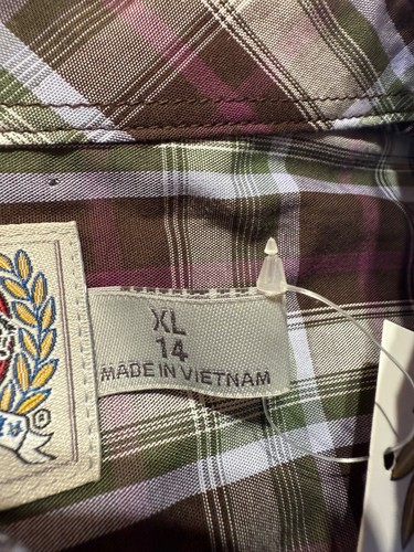 Cinch Western Boys Shirt XL X-Large 14 Plaid Multicolor Long Sleeve New - Picture 3 of 9