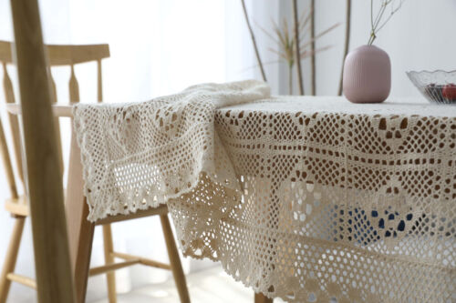 Vintage Handmade Crochet Lace Tablecloth Table Cover Wedding Party Dinner Decor - Picture 88 of 115