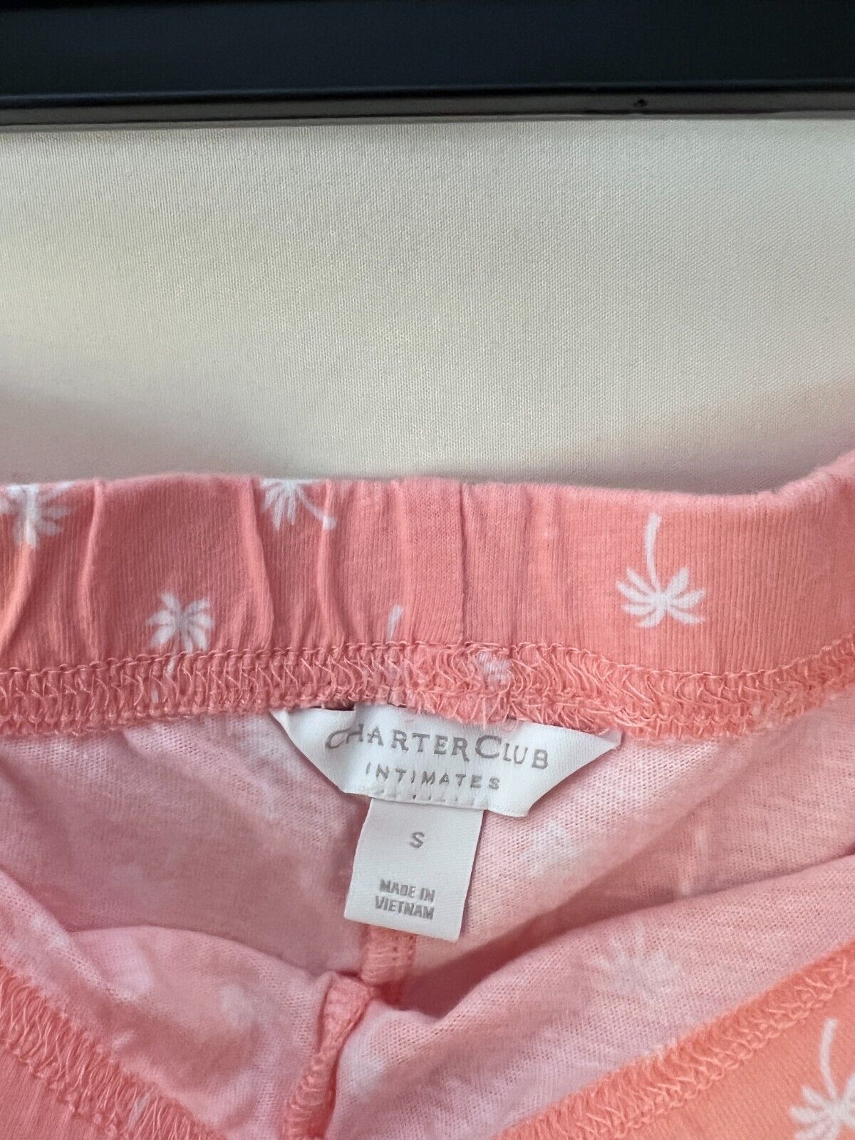 New Charter Club Women's Capri Cropped Cotton Pajama Pants Orange Printed Size L - Picture 6 of 9