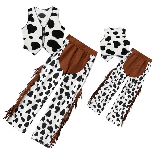 Pantaloni Bambini Gioco di Ruolo Gilet Costume Carnevale Aperto Fronte Cosplay Tema Festa - Foto 10 di 31