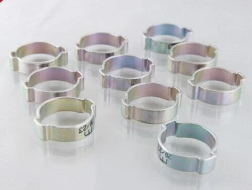MIKALOR O Clips Stainless Steel & Steel Zinc 2 Ear Full Range bags of 10,Hose Clips