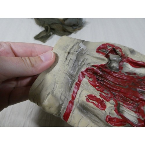 Vtg Realistic Scary Skull Zombie Halloween Mask GLOVES Adult rubber Seasons M1 - 第 10/12 張圖片