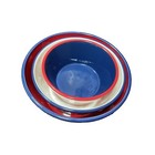 Summer 2012 Set of 3 Ceramic Nesting Bowls Red White Blue Stripes Stars