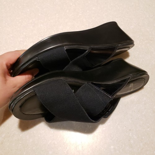 Dansko Ava Womens Black Cross-Strap Open Heel Wedge Comfort Sandals Sz 38/ 8 - Picture 7 of 10