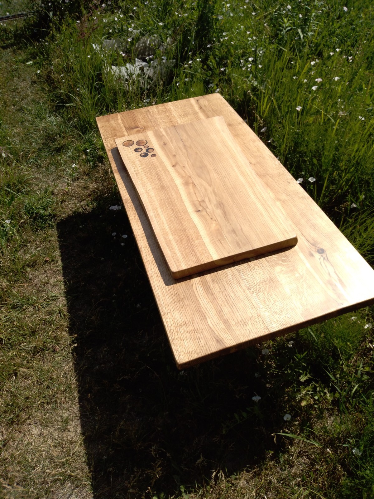 Thick slab Oak table board Living Live Edge surface worktop table top