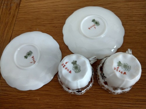 2 antike Royal Doulton Burslem Porzellan Tasse & Untertasse Floral Blumen Dekoration - Bild 8 von 9