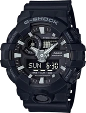 New Casio G-Shock GA700-1b Super Illuminator Ana-Digital 3D Black Men's Watch
