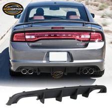 Fits 12-14 Dodge Charger SRT Style Quad Exhaust Rear Diffuser Unpainted - PP