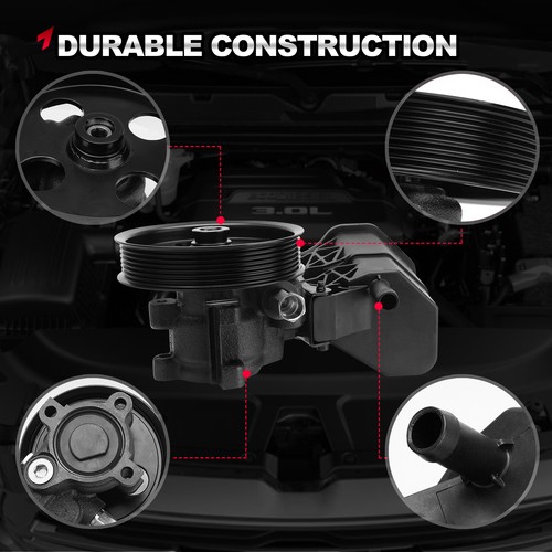 Power Steering Pump w/ Reservoir & Pulley Fit For 2002-2007 Dodge Ram 1500 Aspen - Foto 3 di 7