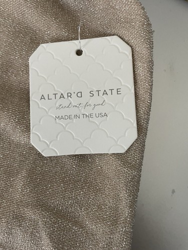 Altar’d State Gold Nashville Cropped Shirt. Size XL NWT - Picture 5 of 6
