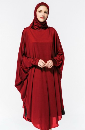 Muslim Women Prayer Dress Overhead Gowns Long Hijab Abaya Khimar Scarf Arab Eid - Picture 9 of 33