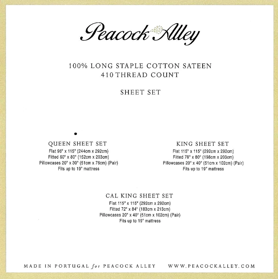 Juego de sábanas de lujo Peacock Alley 100 % algodón grapado largo satén 410TC gris reina Foto 4 de 4