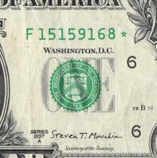 Series 2017A Star Note F Atlanta 3.2M Pack Run $1 Dollar Bill FW F15159186*