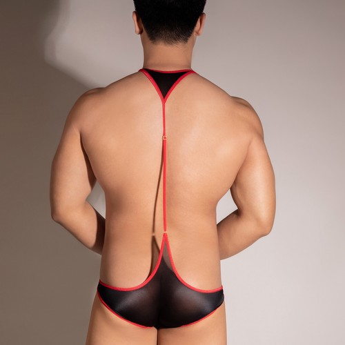 Men's Shiny Swimsuit Skin-Tight Garment Leotard Buttoned Underwear One-Piece - Picture 11 of 26