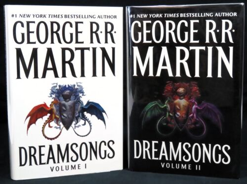 Set of 2 George R.R. Martin 1st économies Ed Signed Books Dreamsongs Volumes 1 & 2 HC DJ