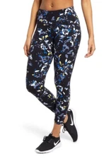 NEW Sweaty Betty Power Pocket Workout Leggings SB5400- Blue Floral Pop Print - M