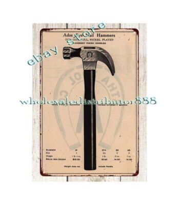 1912 Atha Tool Co steel nail hammer blacksmithing machinist metal tin sign