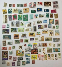 100+ Mixed World wide OFF PAPER Postage Stamps mostly USED - Collecting / Art