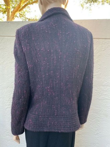 ESCADA WOOL NUBBY TWEED BLAZER JACKET SZ 42 - Picture 3 of 4