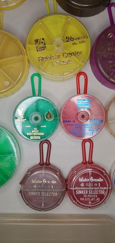004: Lot of 27 Empty Sinker Containers & 4 Berkley Trilene Spool Boxes - Picture 4 of 16