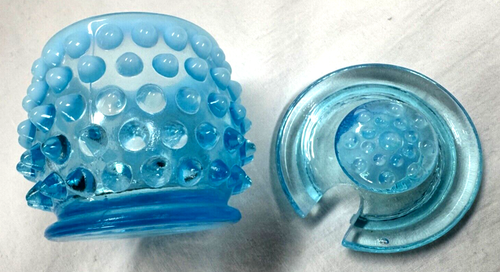 2 SETS VINTAGE BLAU OPALISIEREND KOCHFELDNAGEL GLAS SAHNE ZUCKER MARMELADE SET - Bild 19 von 24