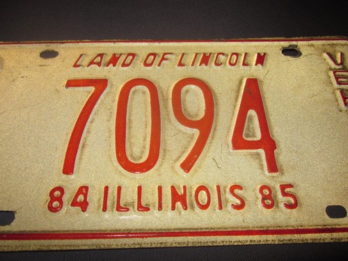 Placa de matrícula de vehículo antiguo Lincoln Illinois 1984-85 7094 - Imagen 3 de 6