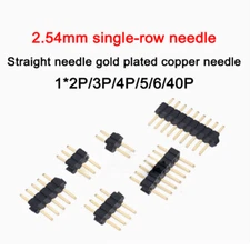  2.54mm Single Row Straight Insertion Needle 1*2P-40P Copper Needle Gold-Plated